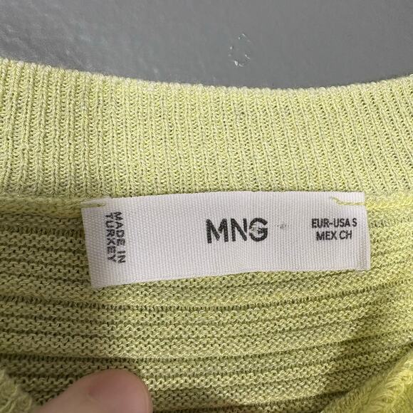 Mango MNG Women's Light Green Cozycore Tie Detail Sweater - Size Small - Comfort - Picture 4 of 6
